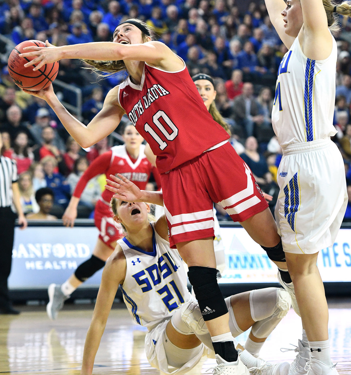 USD vs SDSU women's Summit League basketball